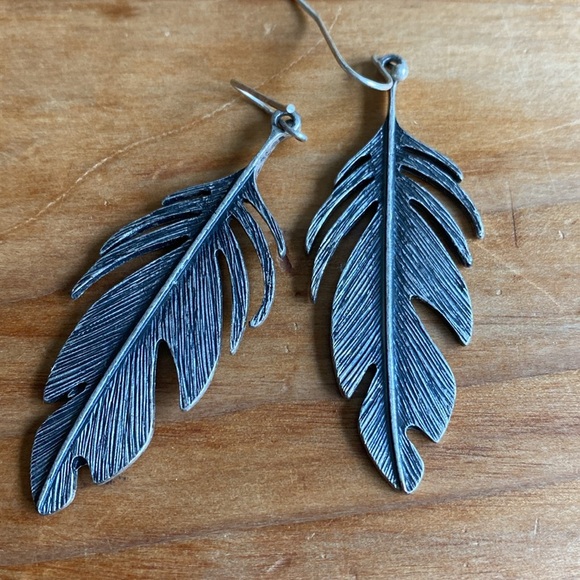 Feather earrings metal - Picture 4 of 5